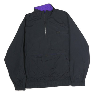 HOLLOWAY Herren Trainingsjacke schwarz Nylon L Reißverschluss uni Freizeit Sportbekleidung