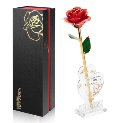 Gold getauchte Infinity Rose Last Forever Blumendeko, Geburtstagsgeschenk für geliebte Menschen