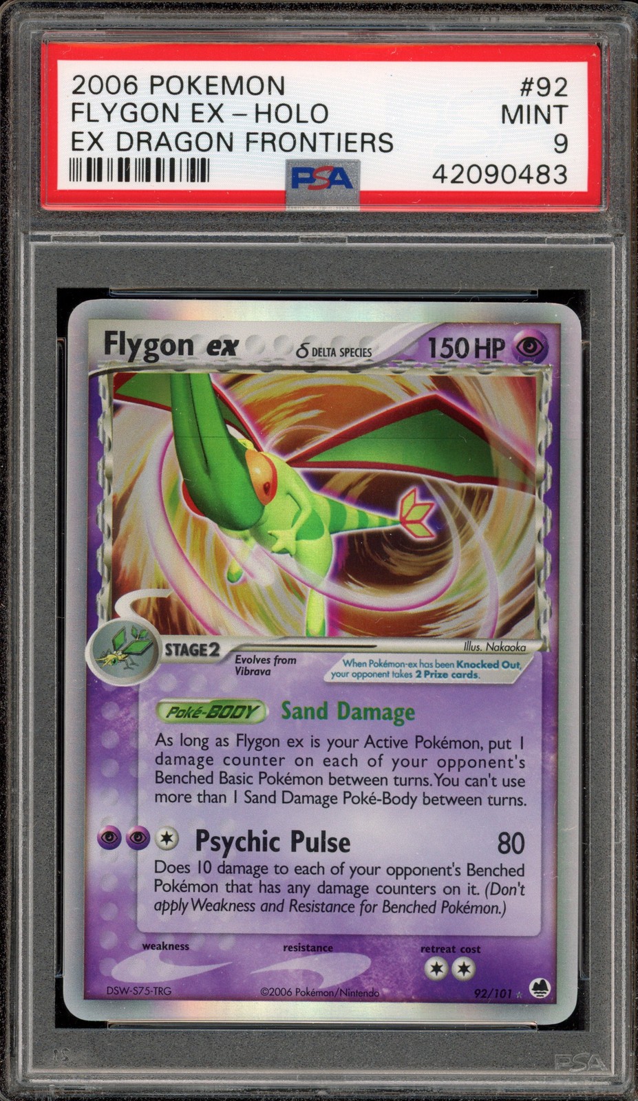 Pokemon Flygon ex EX Dragon Frontiers Holo Ultra Rare #92 PSA 9 Mint