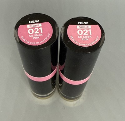 2x Revlon Super Lustrous Lipstick Glass Shine Lipstick #021 So Sleek Pink