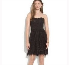 NWT Madewell Broadway & Broom Lace Overlay Mini Strapless Dress Black Sz 0 Prom