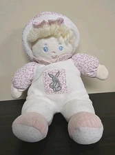 Carter's Prestige Toy Corp Terrycloth Baby Doll Rattle Blonde Hair Plush 10"