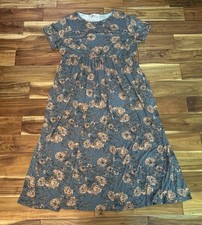 Nemidor Size 22 Floral Maxi Dress With Pickets Gray Pink EUC