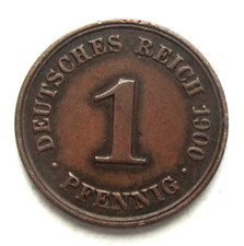 1900 A Germany 1 Deutsches Reich Pfennig Circulated World Coin KM #10