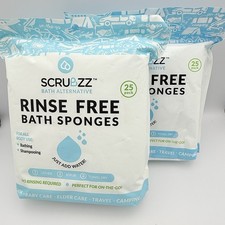 Scrubzz Disposable Rinse Free Bathing Bath Sponges 50 Count