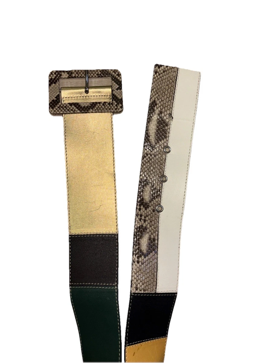 MARNI Wide Cut Out Leather Belt 80cm Black Gold Made Italy Contemporary‎ Modern MARNI Wide Cut Out Leather‎ Belt 80cm Black Gold Made Italy  main image 3