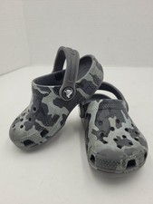 Iconic CROCS Comfort Camo Black /Gray Boy's Toddler Outdoor Clog Shoes Sz C 8