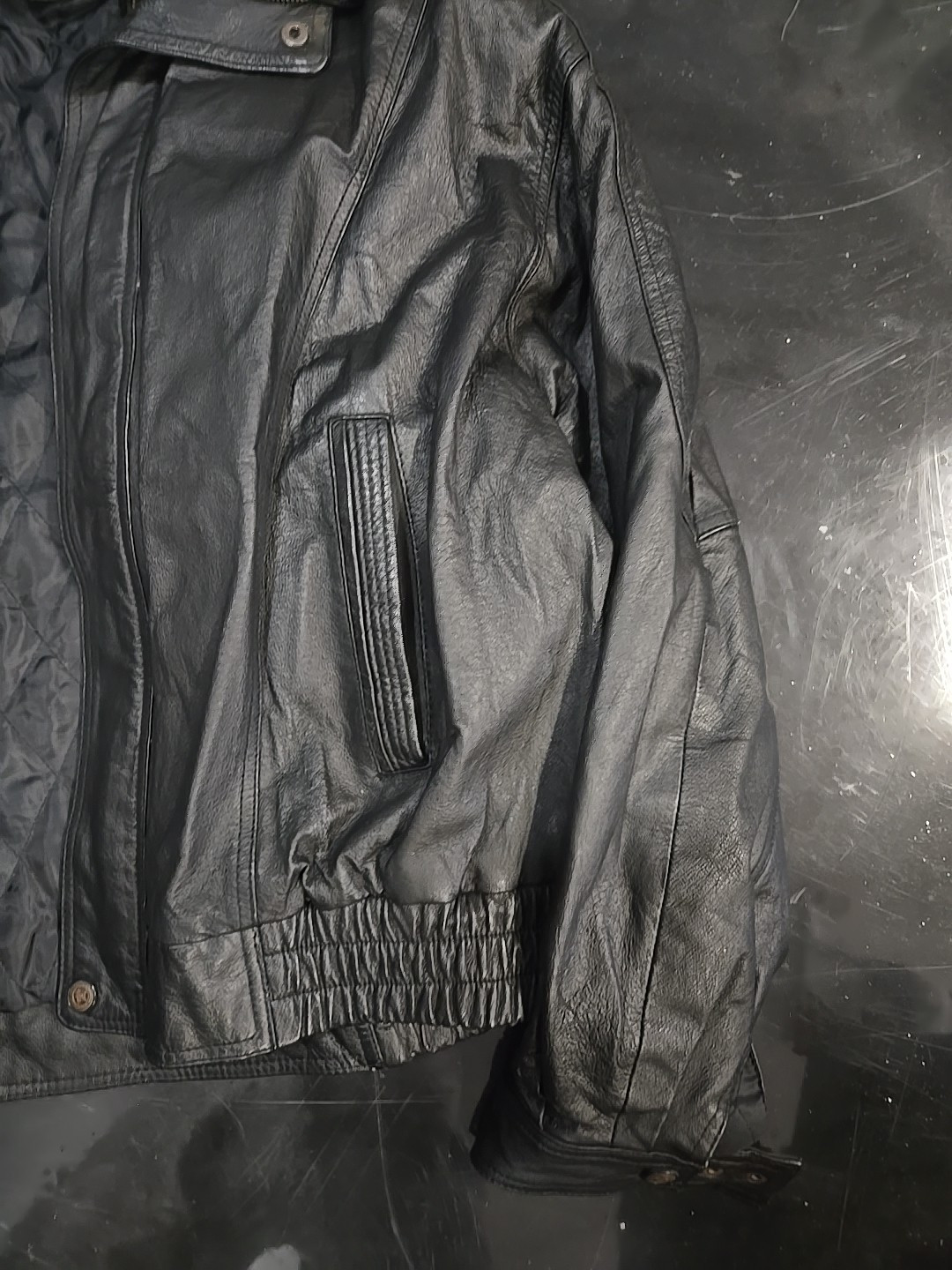 Vintage Basic Equipment Leather Jacket Extra Larg… - image 3
