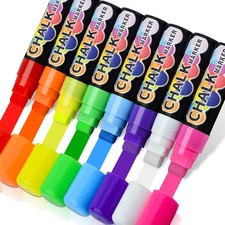 Window Chalk Markers for Cars, Jumbo Liquid Chalk Marker Pens for Glass, Mirror,