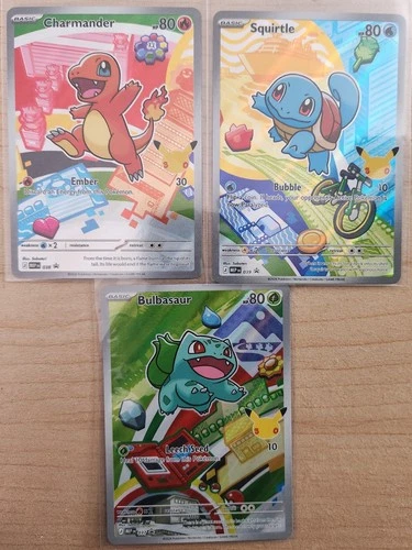First Partner Illustration 037 038 039 Bulbasaur Charmander Squirtle Pokemon TCG