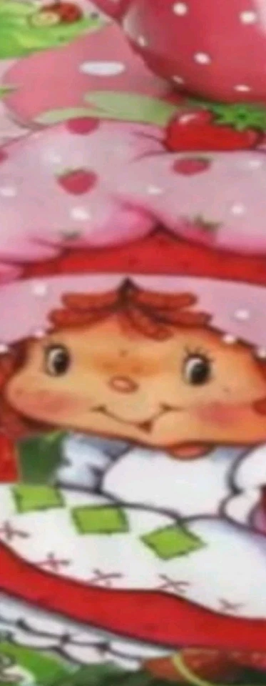 Manta Fresa Shortcake Bebé Ligeramente Usada Pequeña Chica Nina TAMAÑO CUNA Suave Foto 3 de 3