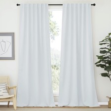 NICETOWN Living Room Darkening Curtain Panels - Greyish White Color W52 x