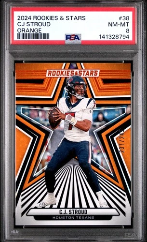 2024 PANINI ROOKIES & STARS ORANGE #38 CJ STROUD 237/249 PSA 8