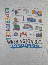 Vintage 90s Anvil Experience Washington D.C. Landmarks Graphic T-Shirt