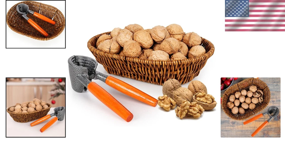 Nutcracker Walnut Cracker Pecan Nut Tool with Basket Versatile Durable - Image 2 of 4