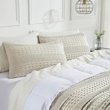 Waffle Weave Natural Queen Sham Set of 2 30Lx20W VHC Brands
