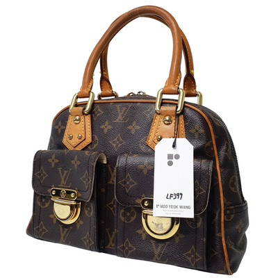 TARIFF FREE Authentic Louis Vuitton Manhattan PM Monogram M40026 Daily Bag LF399