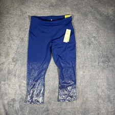 All in Motion Sleek Run High Rise Capri Leggings NWT XL Blue Activewear