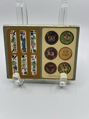 Vtg Double Pack Congress Cel-U-Tone Finish Cards Hindoo & Chinese Domino Design