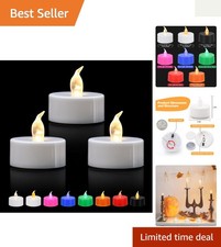 12 Pack Flameless LED Tea Lights - Flickering Warm White Elegance for Decor