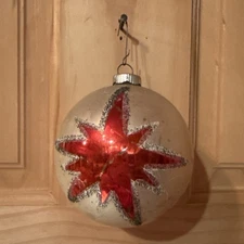 Vintage mercury poland glass ball star ornament glitter Shiny Brite Germany