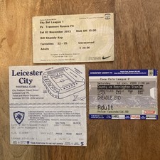 3 Football Ticket Stubs Accrington away 2008 Leicester Notts Forest 1981 Preston