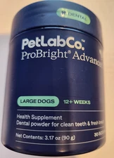 PetLab Co. ProBright Advanced Dental Powder for Large Dogs 3.17oz. 30 Scoops