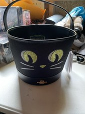 NWT Coach Trick Or Treat Bucket With Halloween Black Glitter Cat CW532 LIMITED