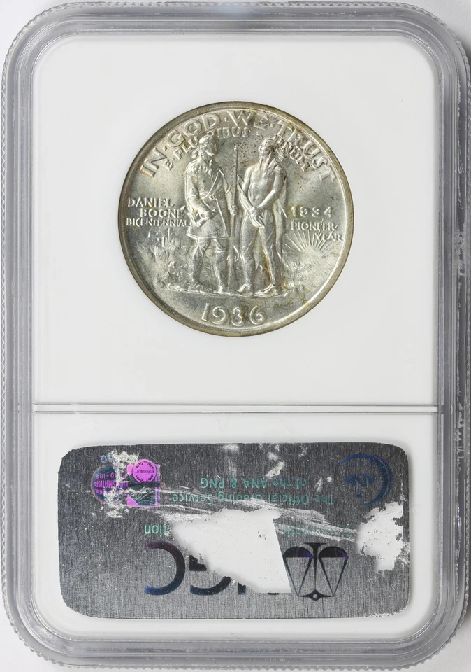 1936-S 50c Boone Silver Half Dollar Commemorative NGC MS65 - Image 2 of 4