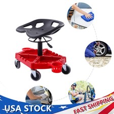 Rolling Garage Stool 330lbs Adjustable Mechanic Work Shop Seat Wcasters 360 Rolling Garage Stool 330lbs Adjustable Mechanic Work Shop Seat Wcasters 360