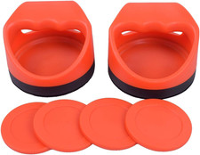 Plastic Air Hockey Strikers/Pushers, 2 PCS 4" Plastic Air Hockey Pushers and 4 P