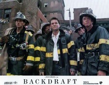 Backdraft lobby card - firefighter print - Kurt Russell, Stephen Baldwin