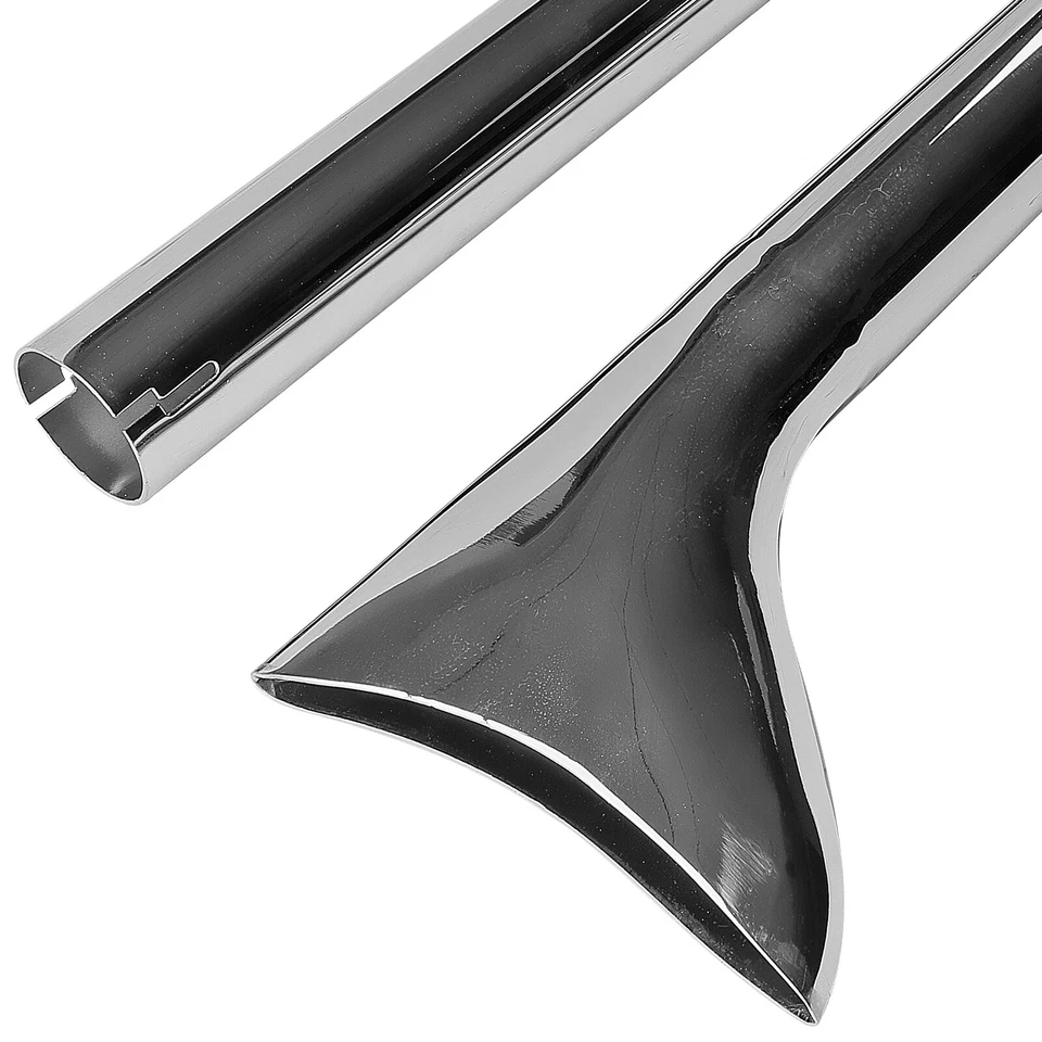 39” Fishtail Exhaust Pipe Slip Ons for 1995-2016 Harley Touring Road King Chrome - Imagem 4 de 4
