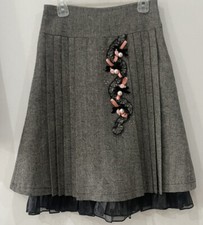 Jamie Size 9 Year Fancy Skirt Girls w/Pink  Black Trim/Ribbons/ Pearl Design