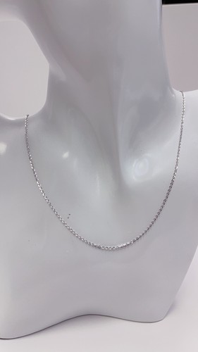 14k Gold Adjustable White Gold Authentic Genuine Flat Rolo Chain 20" - Picture 2 of 3