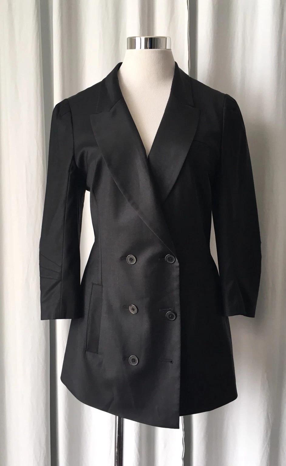 ALEXANDER WANG Giacche da donna nere doppiopetto misto LANA TAGLIA 6