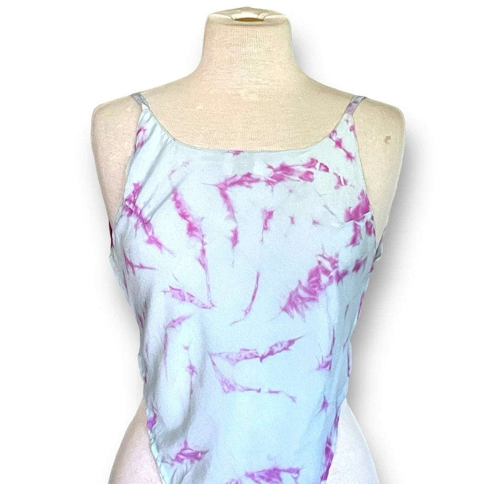 Top de pañuelo Y2K vintage años 90 Millenium para mujer talla única azul tie dye espalda abierta Foto 3 de 4