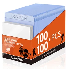 Semi Rigid Card Holders & Free Soft Sleeves For Standard 35pt 100/200/500/1000CT