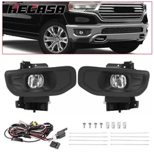 HECASA For Ram 1500 2019-2024 Halogen Bumper Fog Lights Driving Lamps w/ Switch