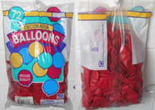 RED Latex 11 Inch Decorator Balloons 72 Ct Bag Made in USA New Helium Quality