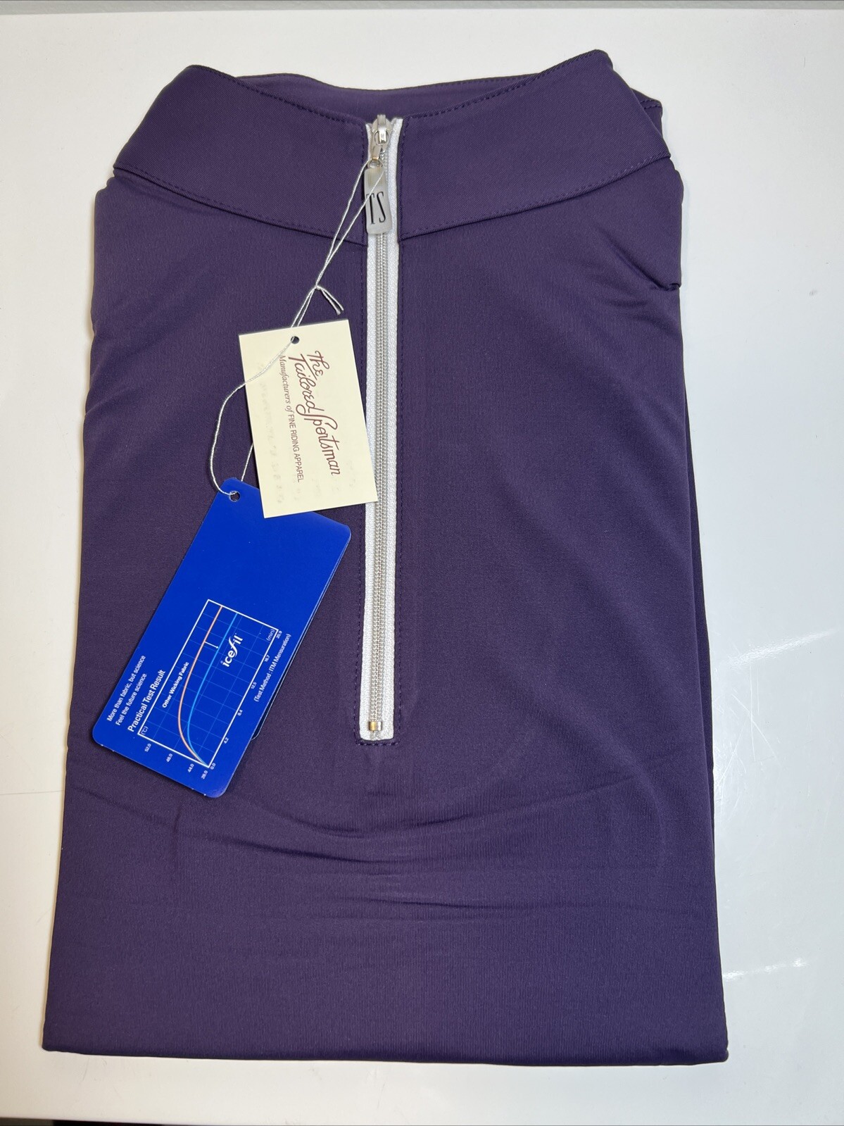 The Tailored Sportsman Icefil Short Sleeve Gothic/ Silver Riding Shirt medium