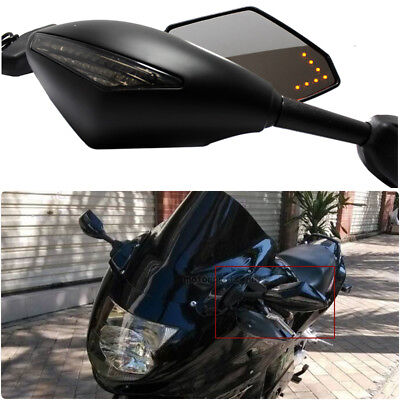 Motorcycle LED Turn Signals Side Mirrors For Honda Blackbird