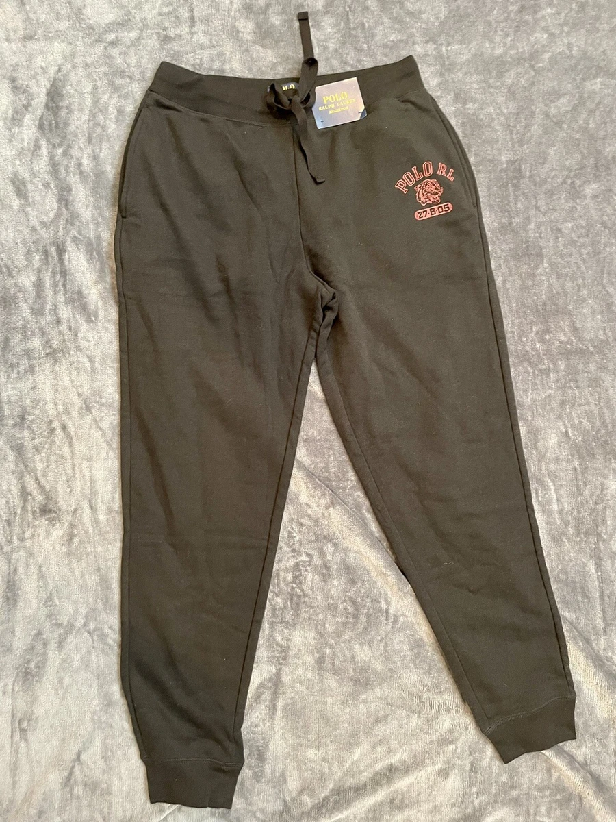 Polo Ralph Lauren Brushed Fleece Joggers. Men s Large. Black. Red
