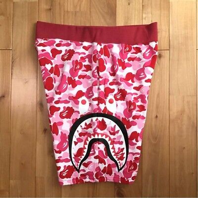 BAPE Side Shark Sweat Shorts Red × ABC camo pink A Bathing BAPE Side Shark Sweat Shorts Red × ABC camo pink A Bathing