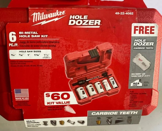 MILWAUKEE TOOL 6PC. BIMETAL HOLE SAW KIT 49224082 (CMP031323) eBay