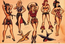 Sailor Jerry Tattoo Art 14 x 11 Photo Print