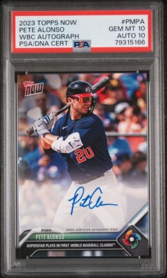 Pete Alonso - 2023 TOPPS NOW Platinum Member WBC Auto PSA 10/10 | eBay