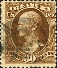 US #O112 Used 1879 Treasury Official Alexander Hamilton [Soft Porous Paper]