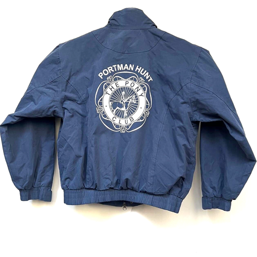 Equi-Theme Bomber Jacket Blue Horse Rider Portman Hunt Pony Club Boyes 152 / 12y - Picture 2 of 20