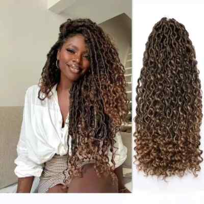 Synthetic Crochet Hair Braids Curly Faux Locs Hair Extensions Women